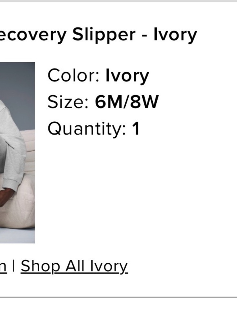 ALO Yoga Ivory Recovery Slipper